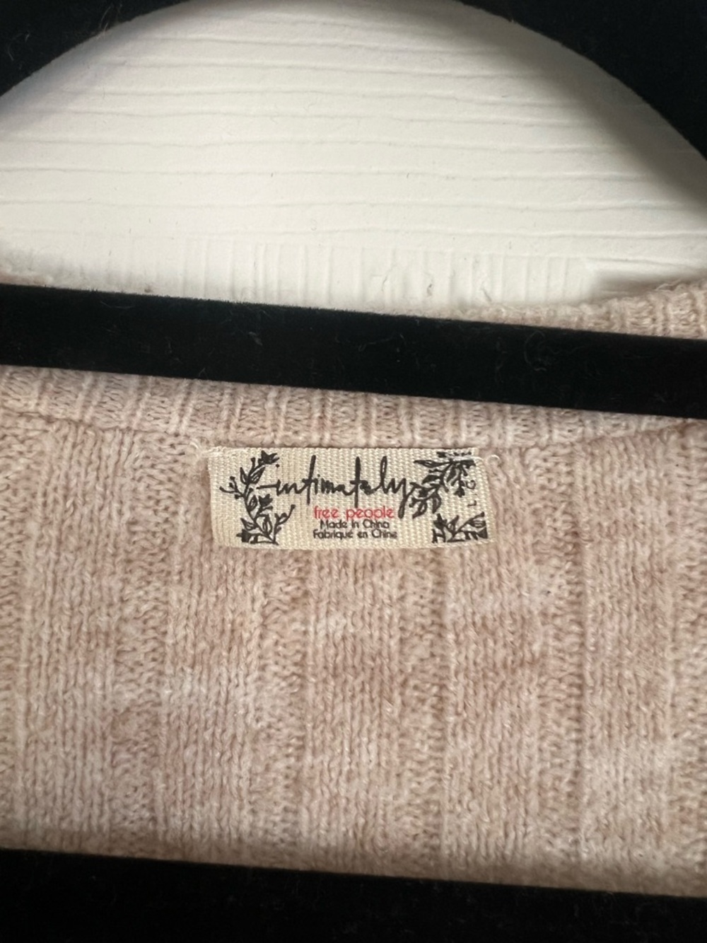 Free People Beige Ribbed Henley Tunic Sweater - Picture 2 of 5